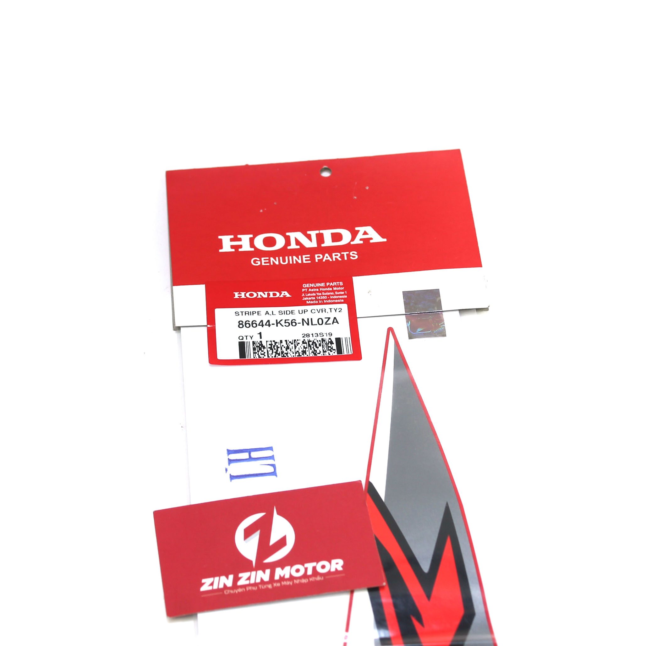 Tem 2020 Lườn Trước Trái Đỏ Trắng Đen Mẫu A - Sonic 150R