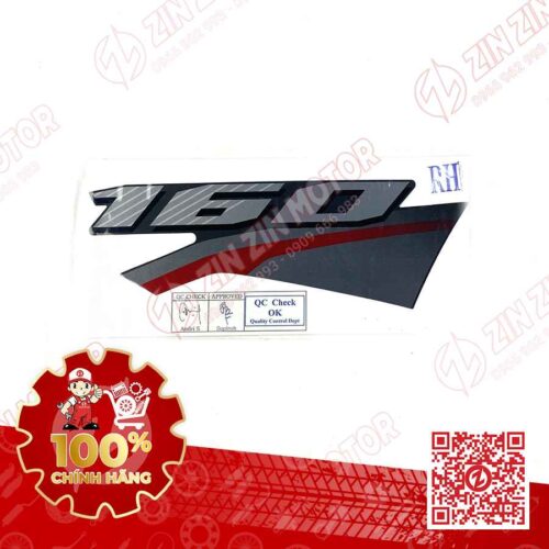Tem Giấy 160 Yếm Phải Vario 160 Đen Sọc Đỏ