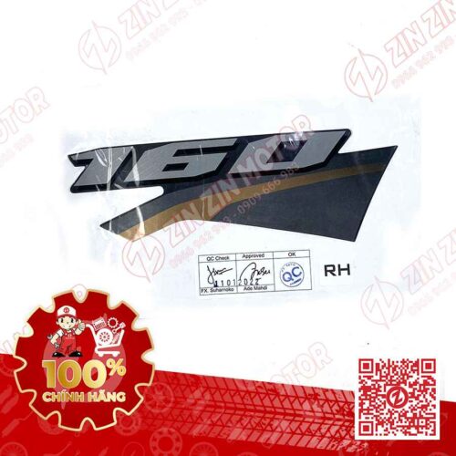 Tem Giấy 160 Yếm Phải Vario 160 Đen Sọc Vàng