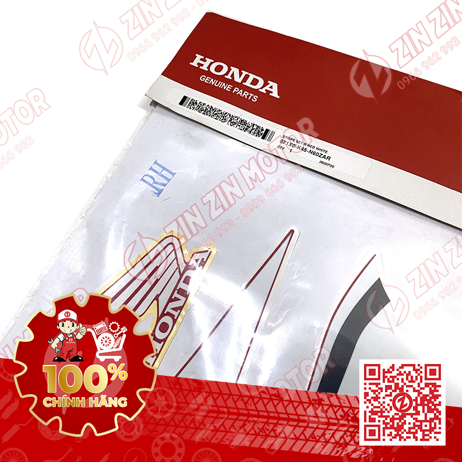871X0K45N60ZAR TEM CBR 150R PHẢI ĐỎ TRẮNG ĐEN K45G (2)