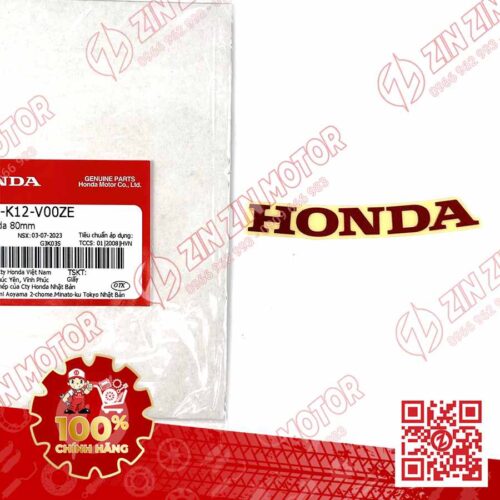 Tem Chữ Honda Cong 80mm Đỏ Xe Lead 125 2022 2023+ Chính Hãng Honda