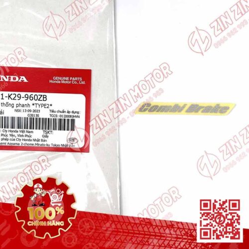Tem Chữ Combi Brake Trắng Xe lead 125 (Đỏ Đô, Xanh Phiên Bản Cao Cấp, Đỏ Đô Bản Tiêu Chuẩn) 2017+ 2022+ Chính Hãng Honda