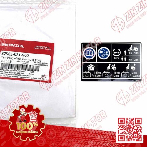 Tem Thông Số Lốp Xe Lead 125 2022 2023+ Chính Hãng Honda