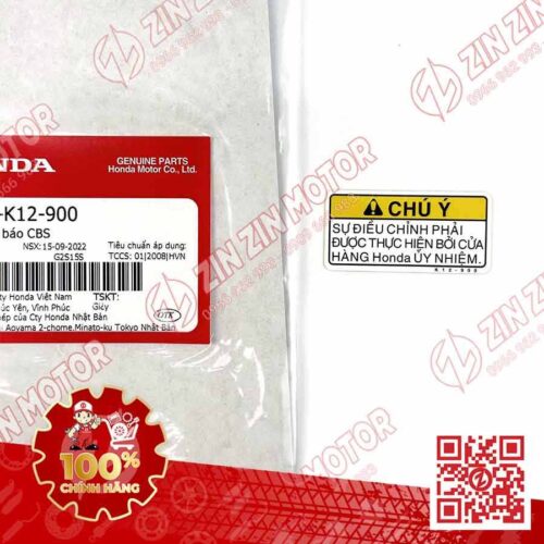Tem Cảnh Báo CBS Xe Lead 125 2022 2023+ Chính Hãng Honda