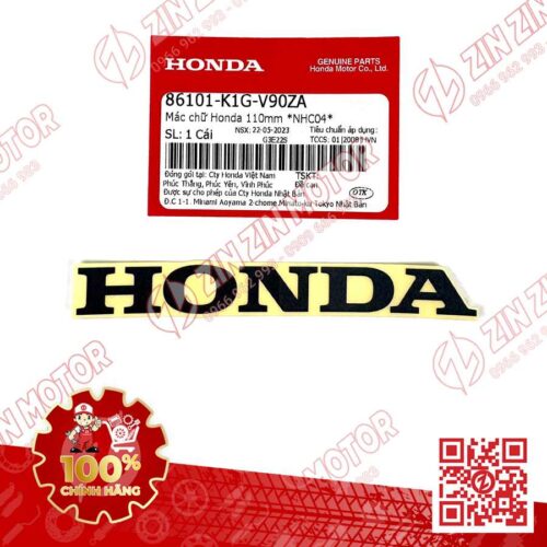 Tem Chữ Honda 100mm Dán Cánh Yếm AB 2020 2021, AirBlade 125 Xám Xi Măng (Xám Chuột) 2022 86101K1GV90ZA Chính Hãng Honda