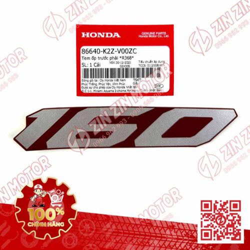 Tem Chữ 160 Ốp Yếm Trước Phải AB AirBlade 160 2022 Đỏ Xám Phiên Bản Tiêu Chuẩn 86640K2ZV00ZC Chính Hãng Honda