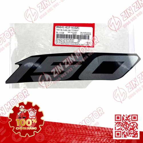Tem Số 150 Ốp Trước Trái, Tem Cánh Yếm AB 2020 2021, AirBlade 150 Đen Bạc 2020 86641K1FV10ZC Chính Hãng Honda