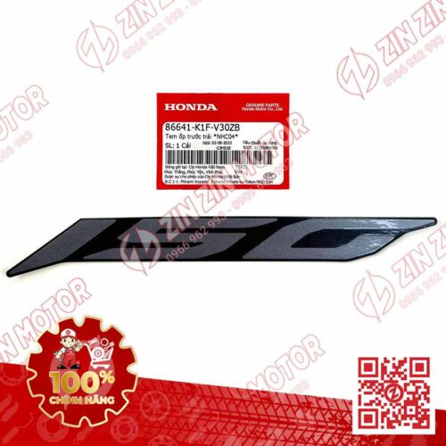 Tem Số 150 Ốp Trước Trái, Tem Cánh Yếm AB 2020 2021, AirBlade 150 Xám Bạc Đen 2021 86641K1FV30ZB Chính Hãng Honda