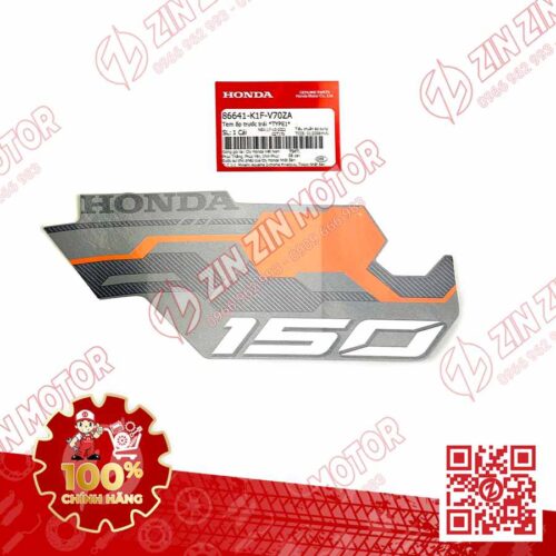 Tem Ốp Trước Trái, Tem Cánh Yếm AB 2020 2021, AirBlade 150 Xám Xi Măng (Xám Chuột) 2022 86641K1FV70ZA Chính Hãng Honda