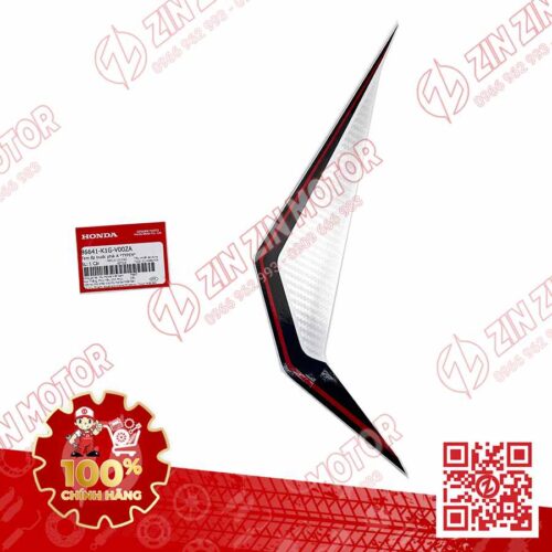 Tem Ốp Trước Phải, Tem Cánh Yếm AB 2020 2021, AirBlade 125 Trắng Đỏ Đen 86641K1GV00ZA Chính Hãng Honda
