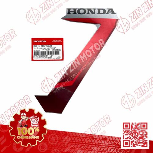 Tem Ốp Trước Phải, Tem Cánh Yếm AB 2020 2021, AirBlade 125 Xám Đen 2021 86641K1GV30ZB Chính Hãng Honda