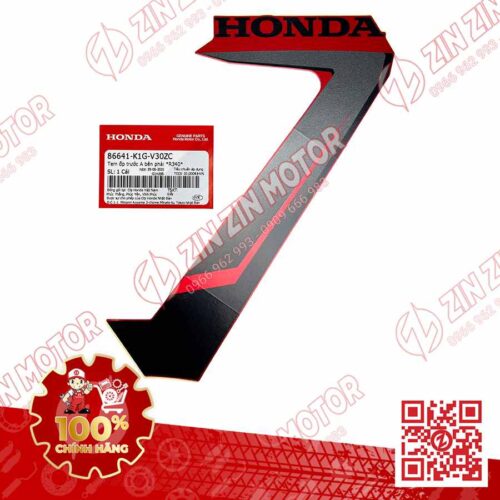 Tem Ốp Trước Phải, Tem Cánh Yếm AB 2020 2021, AirBlade 125 Đỏ Đen 2021 86641K1GV30ZC Chính Hãng Honda