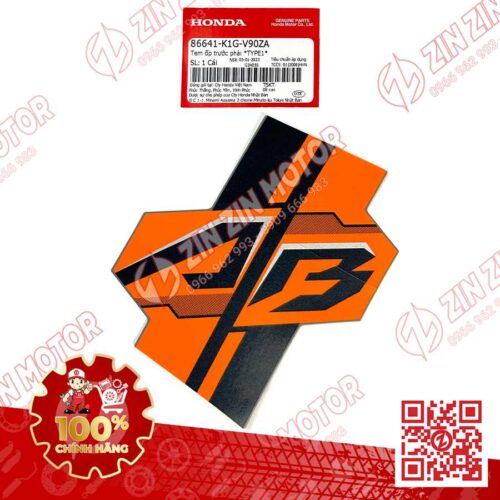 Tem Ốp Trước Trái, Tem Cánh Yếm AB 2020 2021, AirBlade 125 Xám Xi Măng (Xám Chuột) 2022 86641K1GV90ZA Chính Hãng Honda