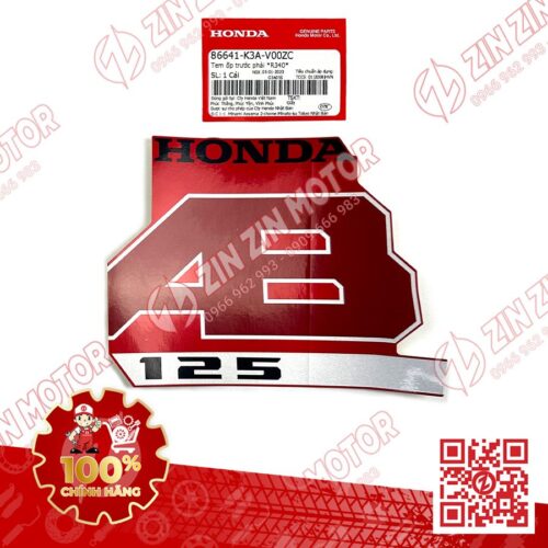 Tem Chữ AB 125 Dán Ốp Yếm Trước Phải Air Blade 125 2022 Đỏ Đen Phiên Bản Tiêu Chuẩn 86641K3AV00ZC Chính Hãng Honda