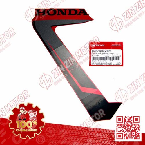 Tem Ốp Trước Trái, Tem Cánh Yếm AB 2020 2021, AirBlade 125 Đỏ Đen 2021 86642K1GV30ZC Chính Hãng Honda