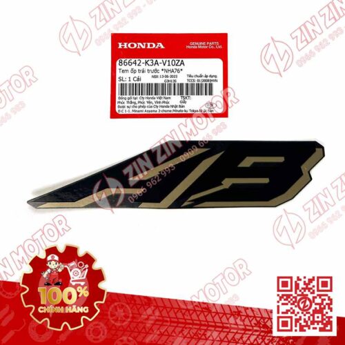 Tem Chữ AB Ốp Yếm Trước Trái AB Air Blade 125 2022 Đen Nhám Phiên Bản Đặc Biệt 86642K3AV10ZA Chính Hãng Honda