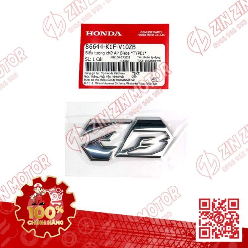 Tem Logo AB xe AirBlade 160 2022+, Air Blade 150 2020+ Màu Bạc 86644K1FV10ZB Chính Hãng Honda
