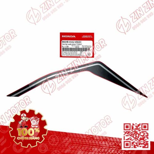 Tem Ốp Trước Phải B, Tem Cánh Yếm AB 2020 2021, AirBlade 125 Đỏ Đen Xám 2020 86648K1GV00ZC Chính Hãng Honda
