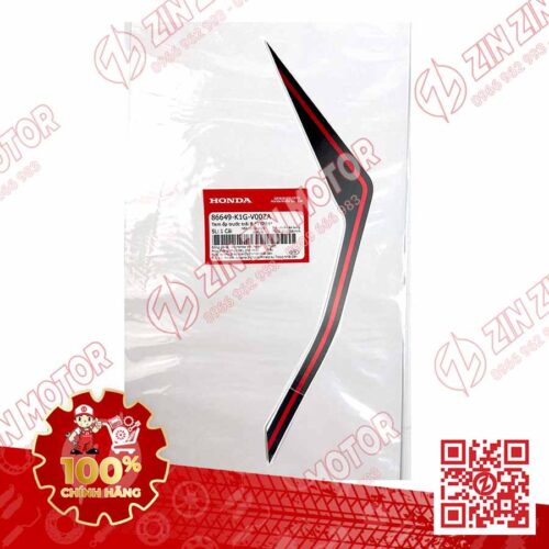 Tem Ốp Trước Trái B, Tem Cánh Yếm AB 2020 2021, AirBlade 125 Trắng Đỏ Đen 2020 86649K1GV00ZA Chính Hãng Honda