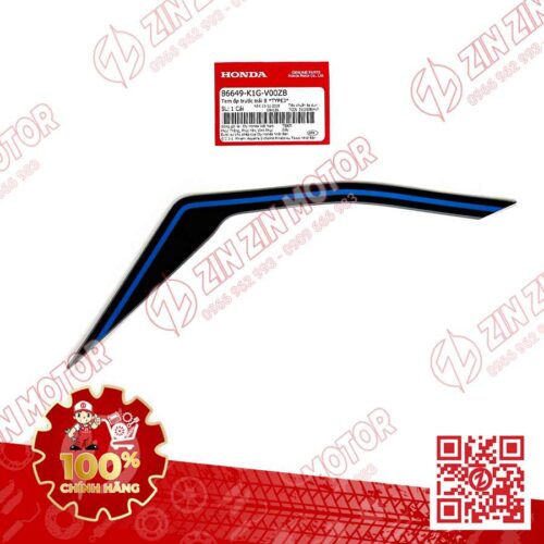 Tem Ốp Trước Trái B, Tem Cánh Yếm AB 2020 2021, AirBlade 125 Bạc Xanh Đen 2020 86649K1GV00ZB Chính Hãng Honda