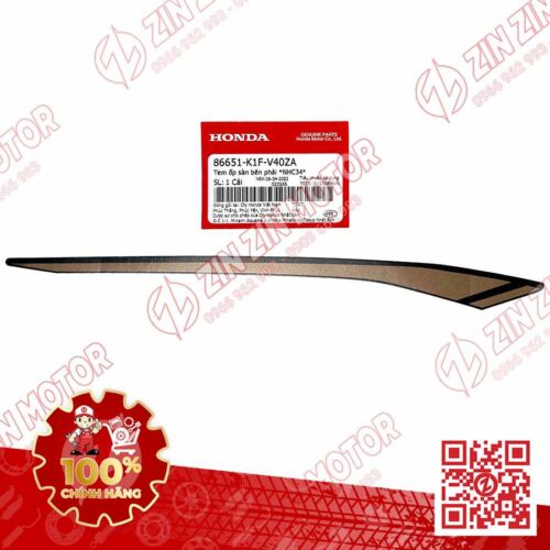 Tem Sườn Sàn Ốp Hông AB 2020 2021, AirBlade 150 Xanh Xám Đen 2021 Phải 86651K1FV40ZA Chính Hãng Honda