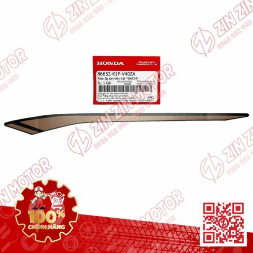 Tem Sườn Sàn Ốp Hông AB 2020 2021, AirBlade 150 Xanh Xám Đen 2021 Trái 86652K1FV40ZA Chính Hãng Honda