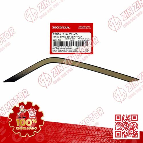 Tem Ốp Trước Trái, Tem Cánh Yếm AB 2020 2021, AirBlade 125 Đen Nhám 2020 86657K1GV10ZA Chính Hãng Honda