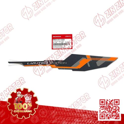 Tem Bụng Sau Phải, Tem Ốp Sườn AB 2020 2021, AirBlade 150 Xám Xi Măng (Xám Chuột) 2022 86831K1FV70ZA Chính Hãng Honda