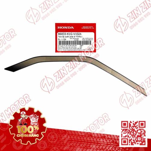 Tem Ốp Trước Phải B, Tem Cánh Yếm AB 2020 2021, AirBlade 125 Đen Nhám 2020 86833K1GV10ZA Chính Hãng Honda