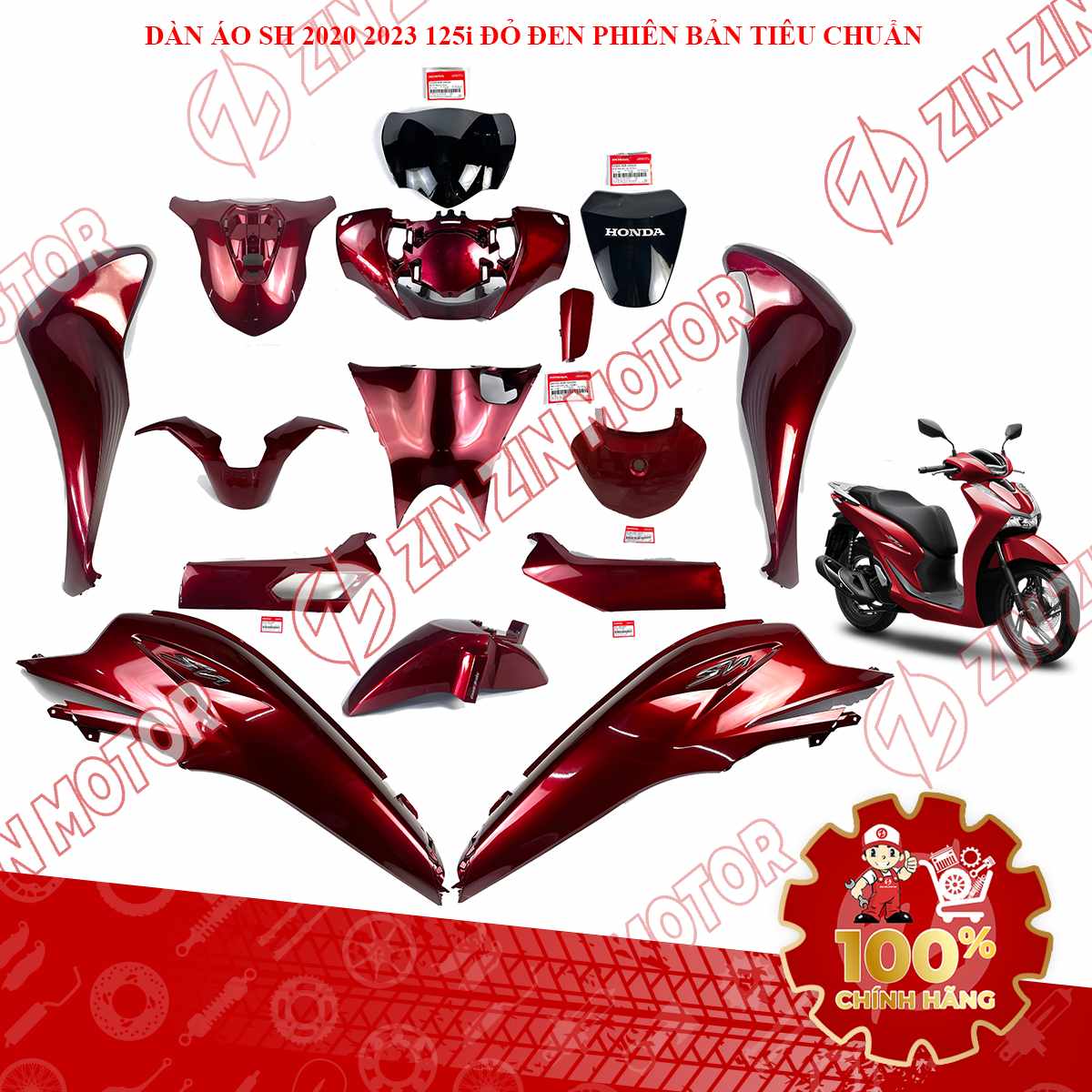 DA-SH20&SH23-125i-TC-ĐoĐ Dàn Áo SH 125i 2020, SH125i 2023 2024 Đỏ Đen Phiên Bản Tiêu Chuẩn 3-compressed