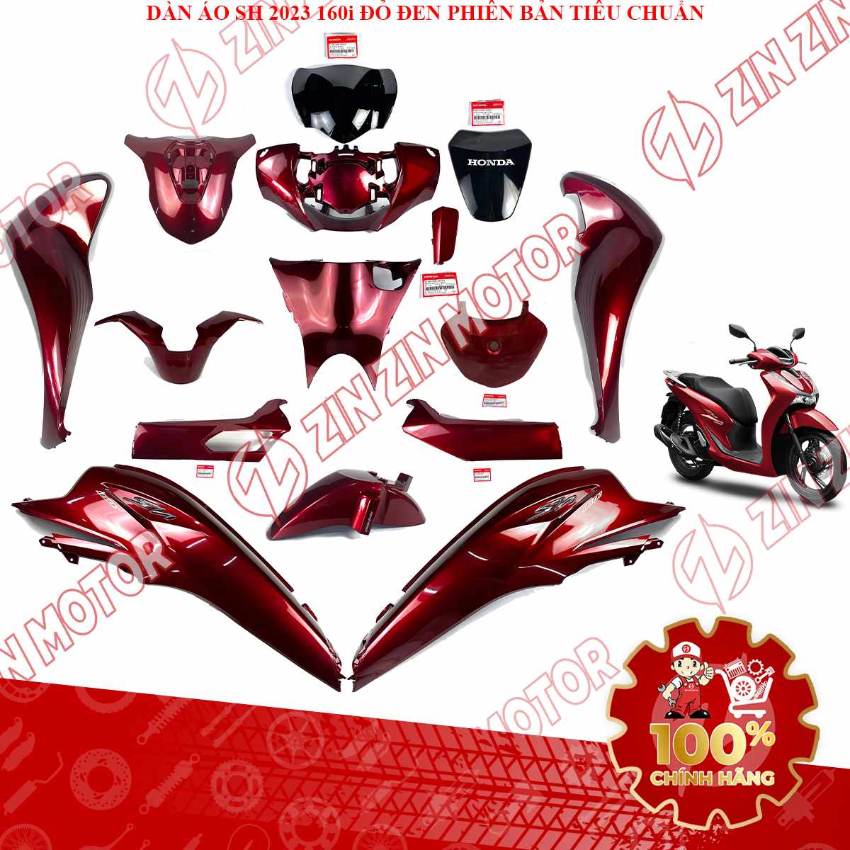 DA-SH23-160i-TC-DoĐ23 Dàn Áo SH160i, SH 160i 2023 2024 Đỏ Đen Phiên Bản Tiêu Chuẩn 1-compressed