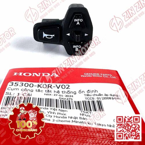 Công Tắc Hệ Thống Ổn Định, Nút Còi Kèn SH 2020 - 2024+, SH160i 2023 2024+, SH 150i 2020 2021 2022, SH 125i 2020 - 2024+ 35300K0RV02 Chính Hãng Honda