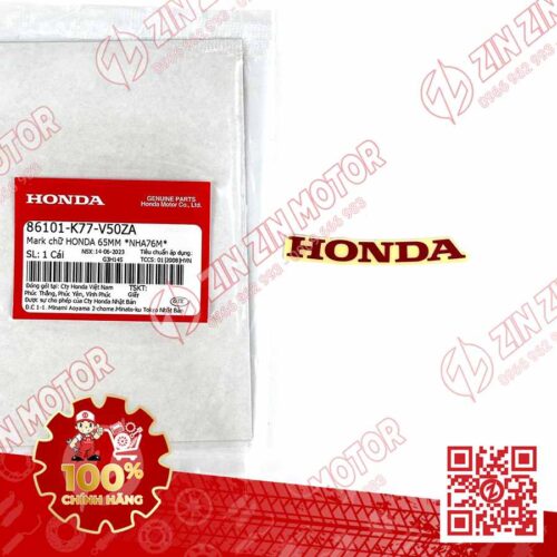 Tem Honda 65MM Mặt Nạ Trước SH160i 2023 2024+, SH 125i 2023 2024+, SH Mode 2023 Đỏ 86101K77V50ZA Chính Hãng Honda