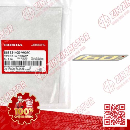 Tem Chữ 160i, Tem Ốp Sườn SH160i 2023 2024+ Màu Bạc NHB18M 86833K0SV90ZC Chính Hãng Honda