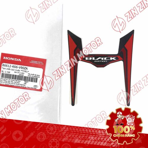 Tem Chắn Bùn Dè Trước AB 2017, Air Blade 2017 Đen Nhám 86612K66V90ZA Chính Hãng Honda