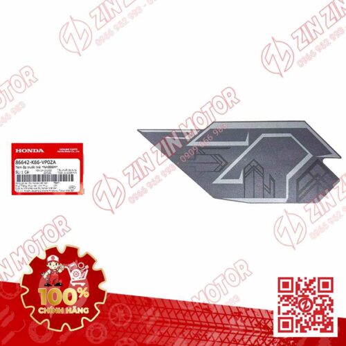 Tem Bửng Trước Trái, Tem Cánh Yếm AB 2019, Air Blade 125 2019 Bạc Đen Phiên Bản Cao Cấp 86642K66VP0ZA Chính Hãng Honda