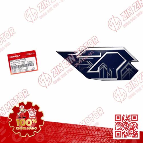 Tem Bửng Trước Trái, Tem Cánh Yếm AB 2019, Air Blade 125 2019 Xanh Đen Trắng Phiên Bản Cao Cấp 86642K66VP0ZC Chính Hãng Honda