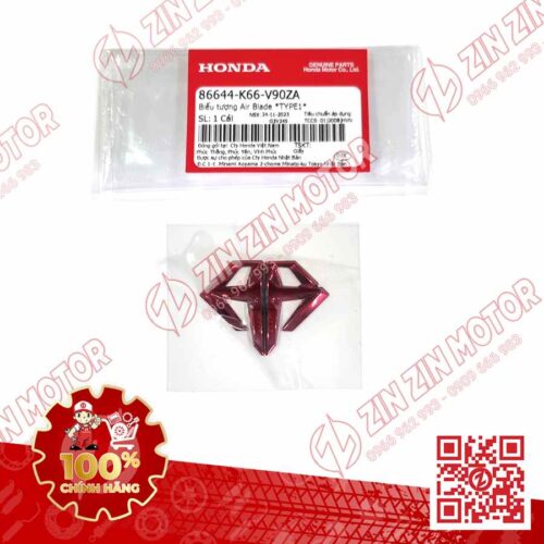 Biểu Tượng Chữ Air Blade, Logo AB Nổi 3D Hình Kim Cường AB 2016, Air Blade 2017 2018 2019 Màu Đỏ 86644K66V90ZA Chính Hãng Honda