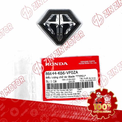 Biểu Tượng Chữ Air Blade, Logo AB Nổi 3D Hình Kim Cường AB 2016, Air Blade 2017 2018 2019 Màu Bạc Đen 86644K66VF0ZA Chính Hãng Honda