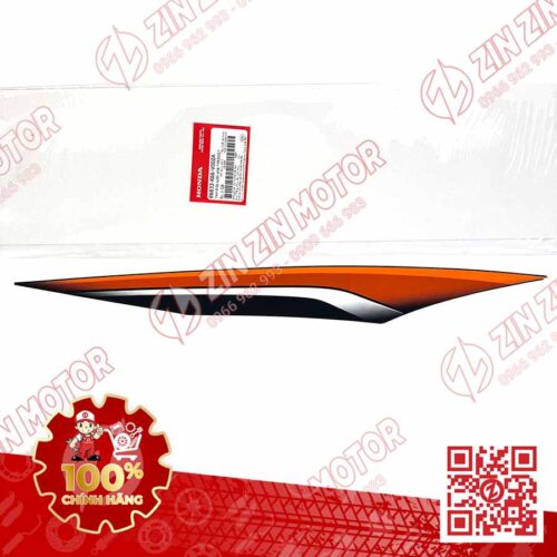 Tem Bụng Sau Phải Dưới, Tem Ốp Sườn AB 2016, Air Blade 125 2016 Cam Đen Phiên Bản Thể Thao 86833K66V00ZA Chính Hãng Honda