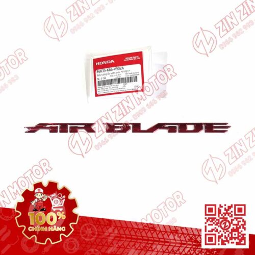 Tem Chữ AirBlade Nổi, Chữ Nổi Xe Air Blade 2016, AB 2017 2018 2019 Màu Đỏ 86835K66V90ZA Chính Hãng Honda