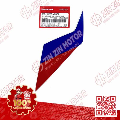 TEM MẶT NẠ TRƯỚC WINNER X V4 2024 MIẾNG TRÊN PHẢI 86645K2PVG0ZA XE ĐỎ HRC PHIÊN BẢN THỂ THAO