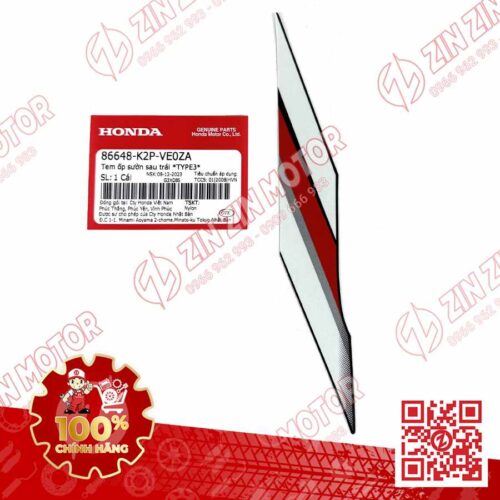 TEM LƯỜN GIỮA WINNER X V4 2024 TRÁI 86648K2PVE0ZA XE TRẮNG ĐEN PHIÊN BẢN TIÊU CHUẨN