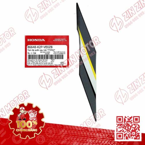 TEM LƯỜN GIỮA WINNER X V4 2024 TRÁI 86648K2PVE0ZB XE ĐEN BẠC PHIÊN BẢN TIÊU CHUẨN