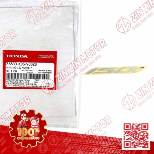 Tem Chữ 150i Dán Ốp Sườn Bụng Sau Xe SH 150i 2020 2021 2022 Màu Trắng Chính Hãng