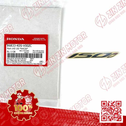 Tem Chữ 150i Dán Ốp Sườn Bụng Sau Xe SH 150i 2020 2021 2022 Màu Đen Chính Hãng