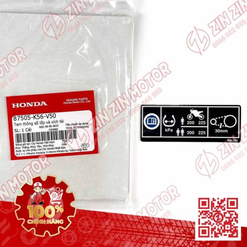 TEM THÔNG SỐ WINNER X, WINNER X V3 2022 2023, WINNER X V4 2024 NHÃN LỐP XE VÀ XÍCH TẢI 87505K56V50