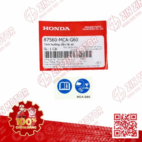 TEM THÔNG SỐ WINNER X, WINNER X V3 2022 2023, WINNER X V4 2024 NHÃN LÁI XE 87560MCAG60