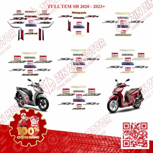 Bộ Tem Xe SH 2023+ Zin, Tem Rời SH160i 2023+, Tem SH 125i 2023+ Chính Hãng Honda