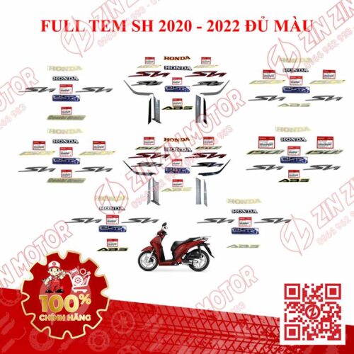 Bộ Tem SH 2020 2021 2022, Tem Xe SH 150i, Tem Xe SH 125i Chính Hãng